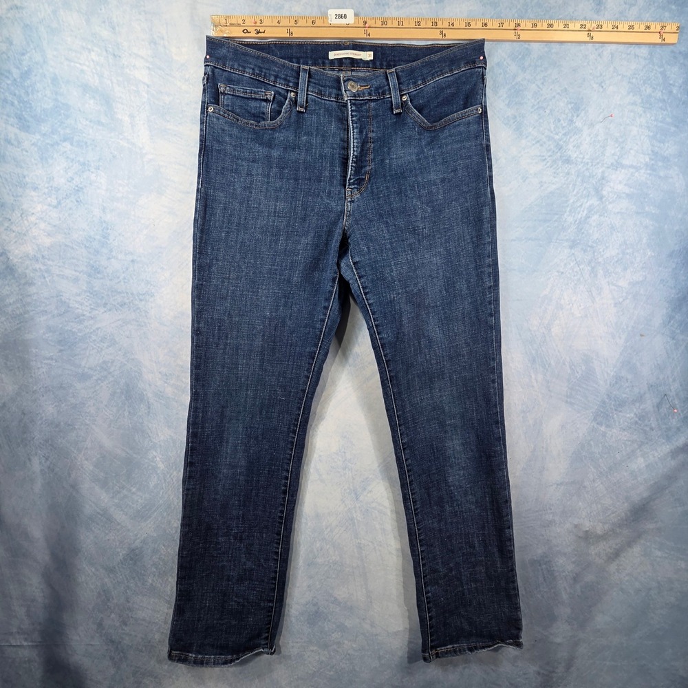 Levis 314 Shaping Straight Jeans Womens 31x30 Dark Wash Blue Denim Mid Rise